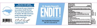 Label (Label  Endit Zinc Oxide Skin Protectant  16 Oz 454 G)